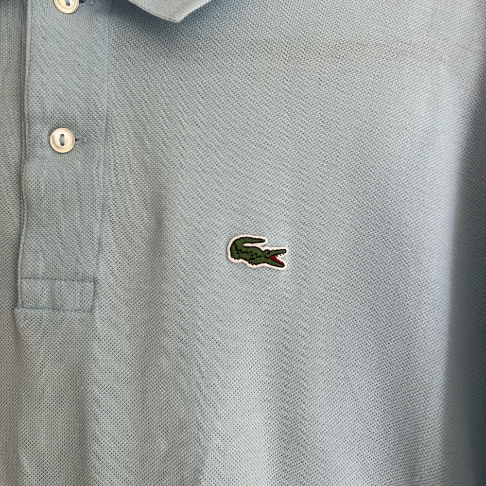 Lacoste men’s blue logo patch cotton polo short sleeve shirt size 6 - Picture 7 of 14